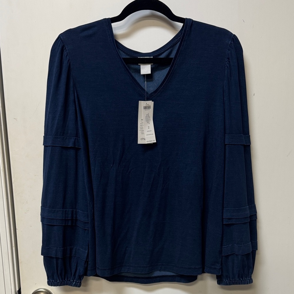 NWT ChicosNavy Blue V-Neck Top